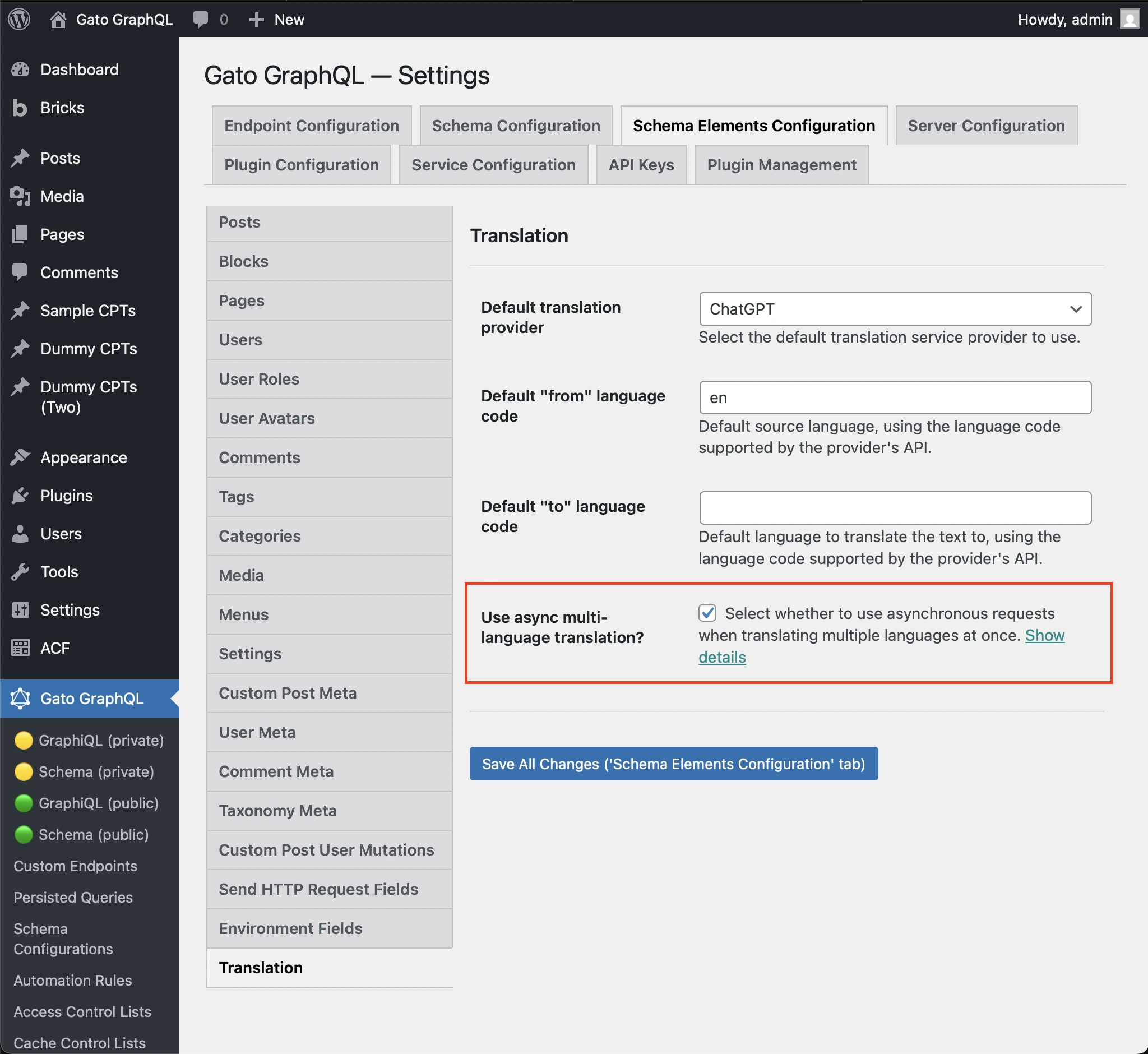 Using sync/async mode to translate multiple languages at once