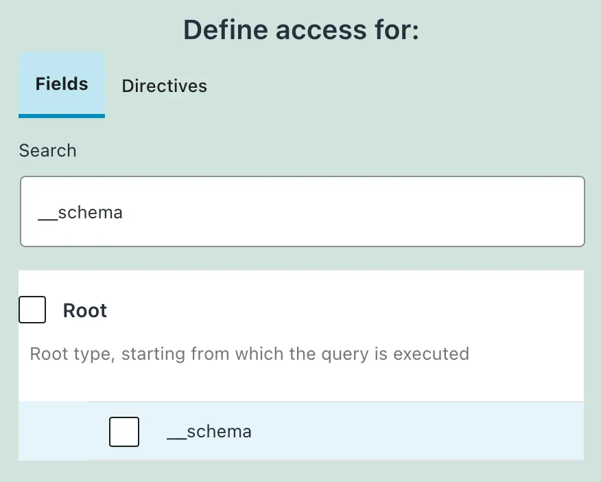 __schema field in the Access Control List