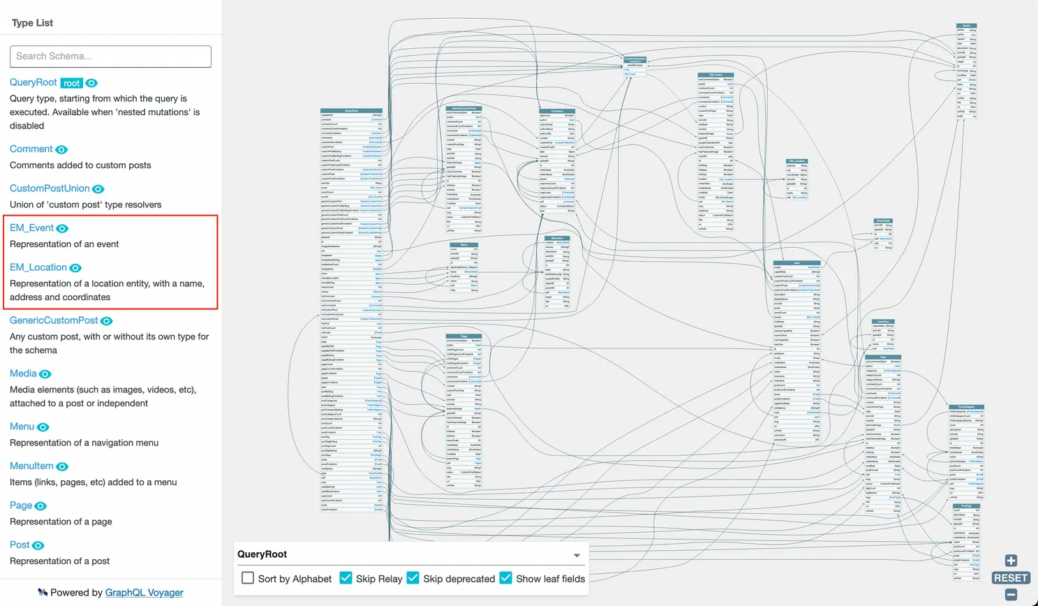 Namespaced interactive schema