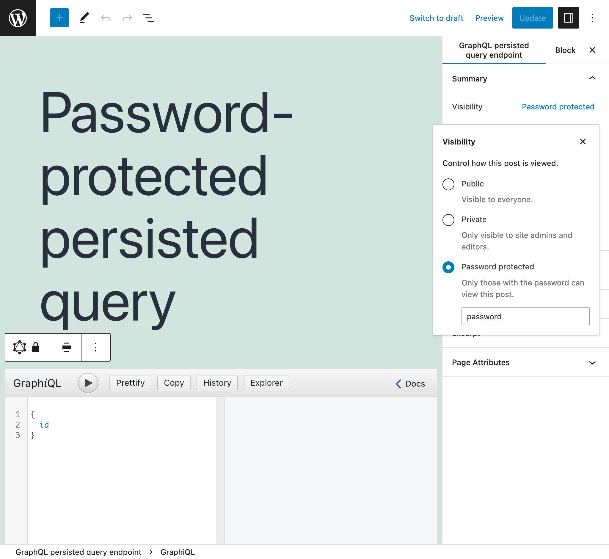 Password-protected Persisted Query