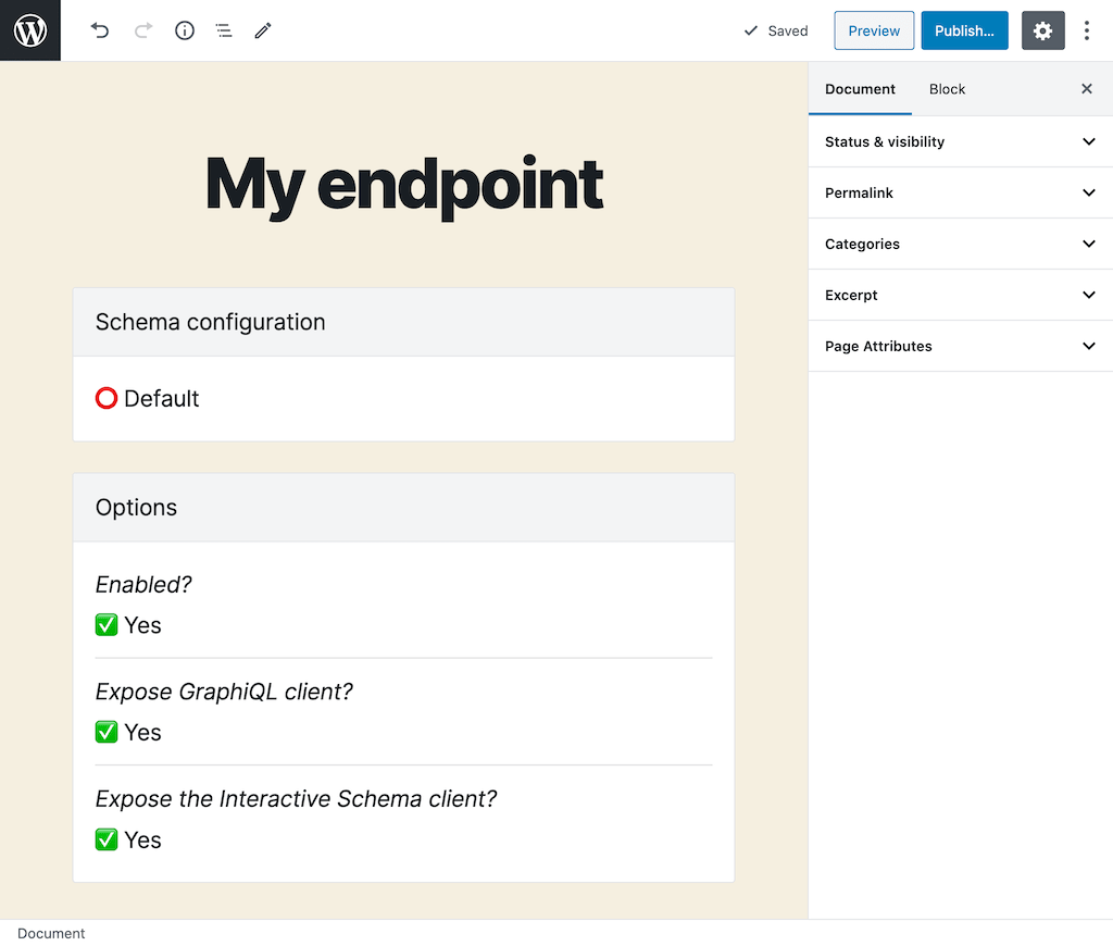 Options in Custom Endpoint
